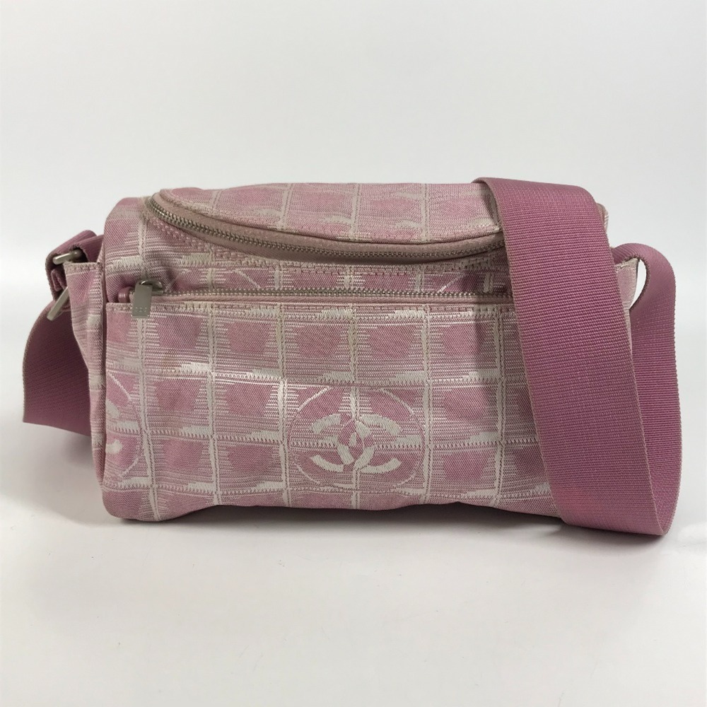 CHANEL New Travel Coco Mark Logo CC Crossbody Pouch Shoulder Bag Nylon Canvas...